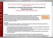 Mullen Bauer, and Newbold. Developing a University-Wide Electronic Portfolio System for Teacher Education. Kairos 6.2.