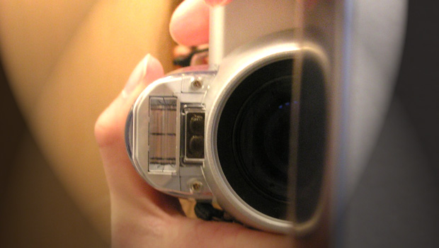 A person snapping a self-portrait