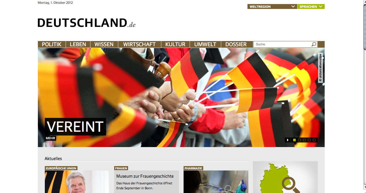 Germany's homepage