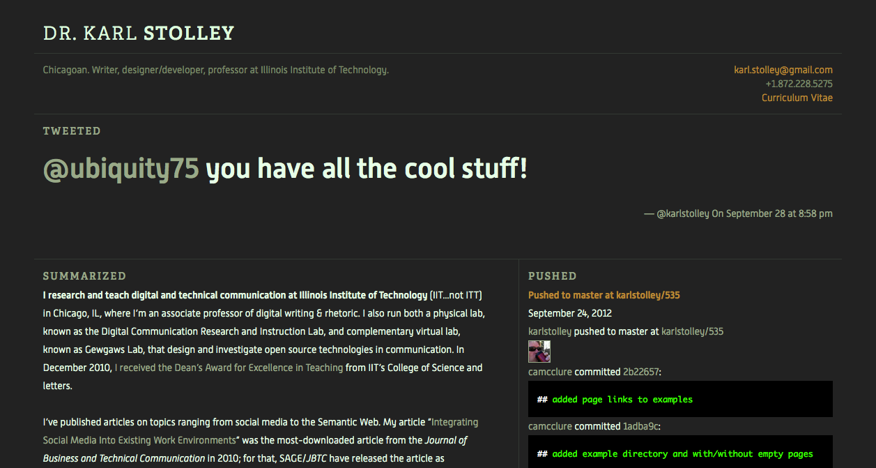 Karl Stolley's professional homepage