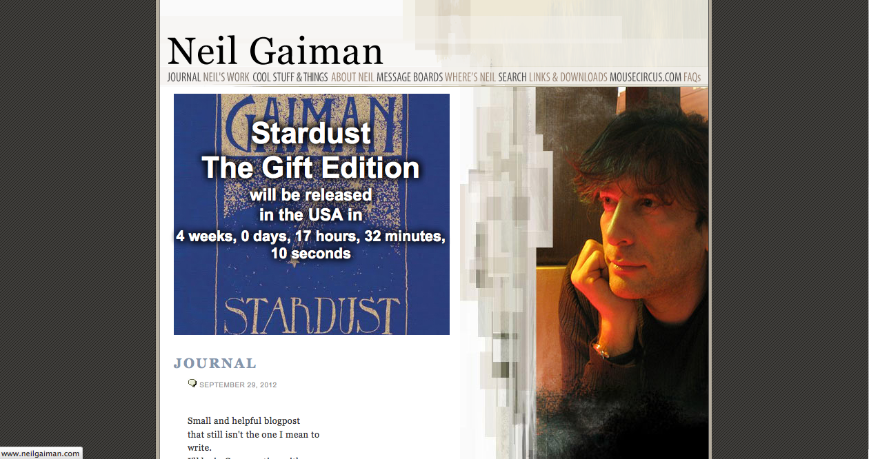 Neil Gaiman's professional homepage