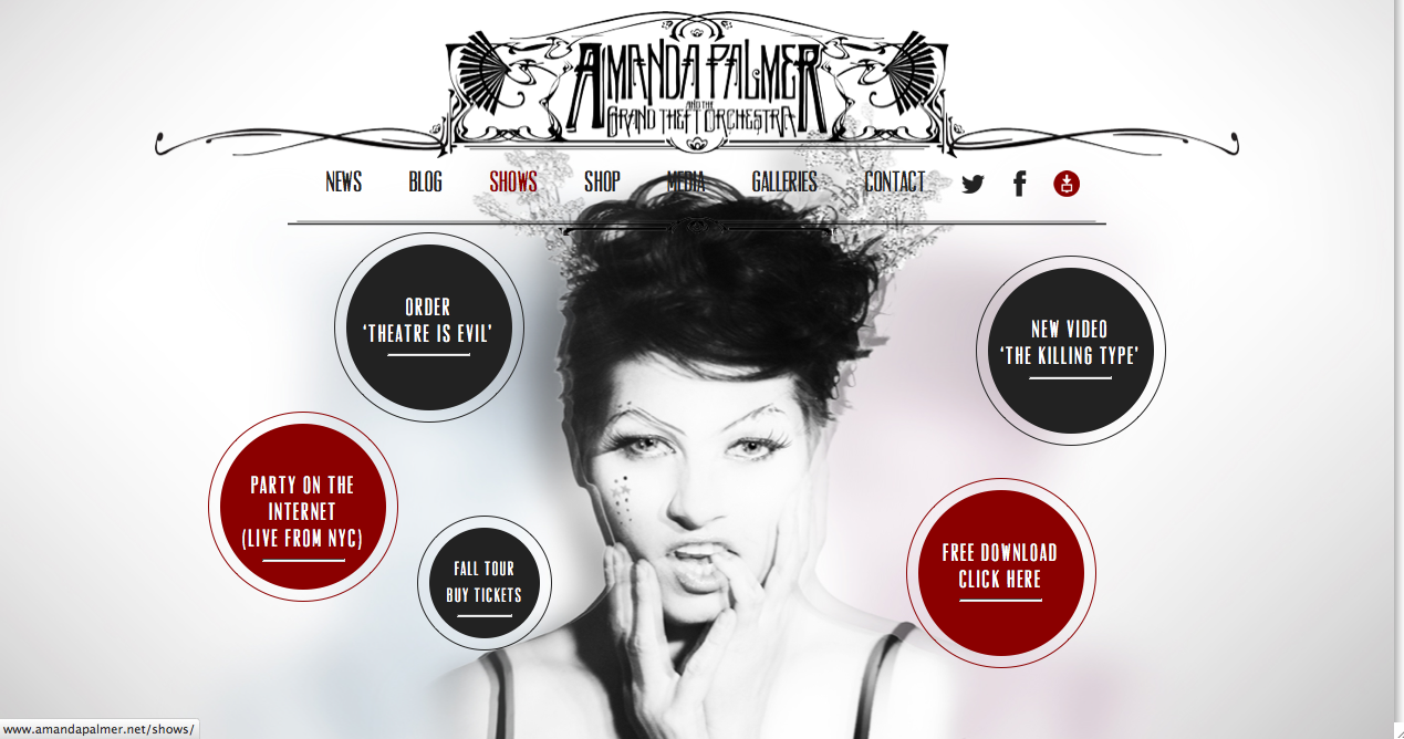 Amanda Palmer's professional homepage
