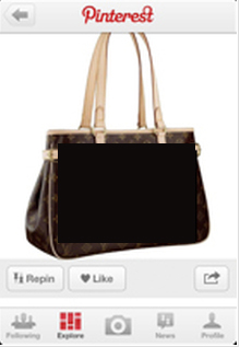 Pinterest pin of a designer purse