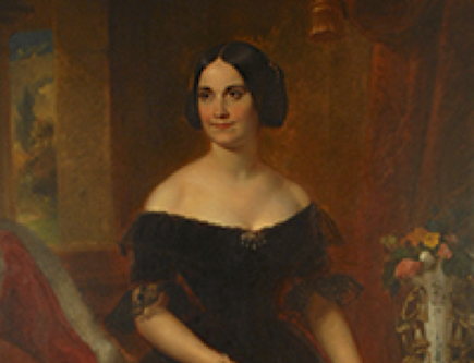 painting of Anna Calhoun Clemson wearing a black dress