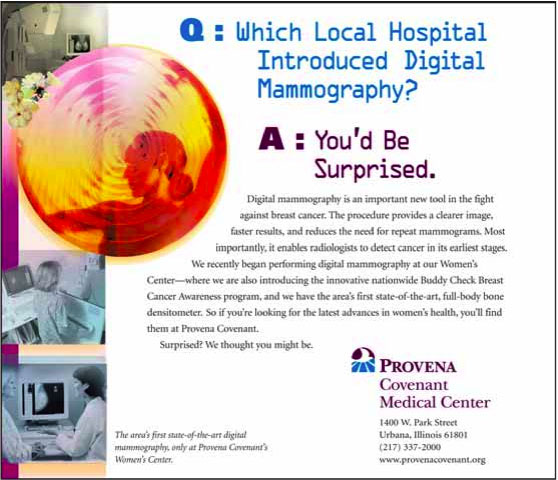 <Provena Hospital's Digital Mammogram Advertisement>