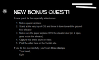 Screenshot of a bonus quest