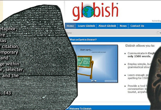 Rosetta stone with Globish website screenshot.
