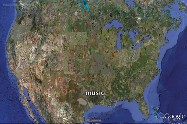 Aggregate map of music for the entire sample period (1996-2008).