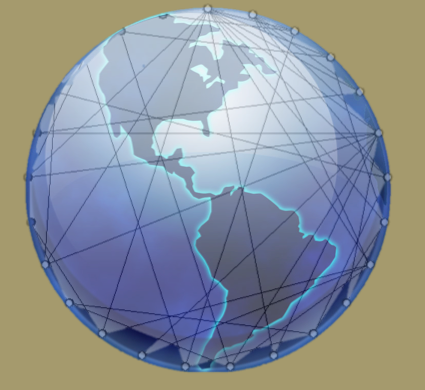 globe with nodes