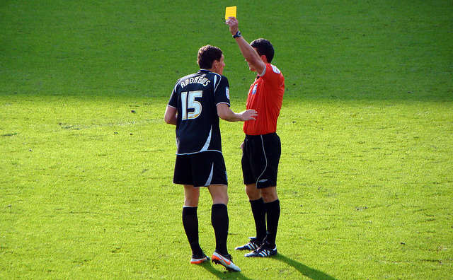 a yellow card in soccer
