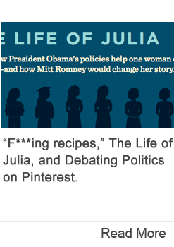 image titled ''Fucking Recipes,' 'The Life of Julia,' and Debating Politics on Pinterest;' clicking on this image will display a case study example.