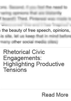 image titled 'Rhetorical Civic Engagements: Highlighting Productive Tensions;' clicking on this image will display more information about this case study example.
