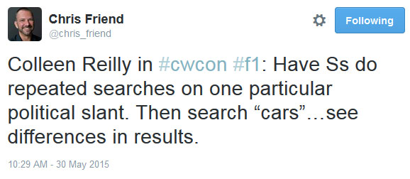Have students do repeated searches on one particular slant. Then search cars... see differences in results.