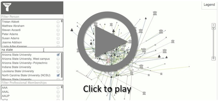 Preview of exploratory use of the Full Network View with filters; click to play animation