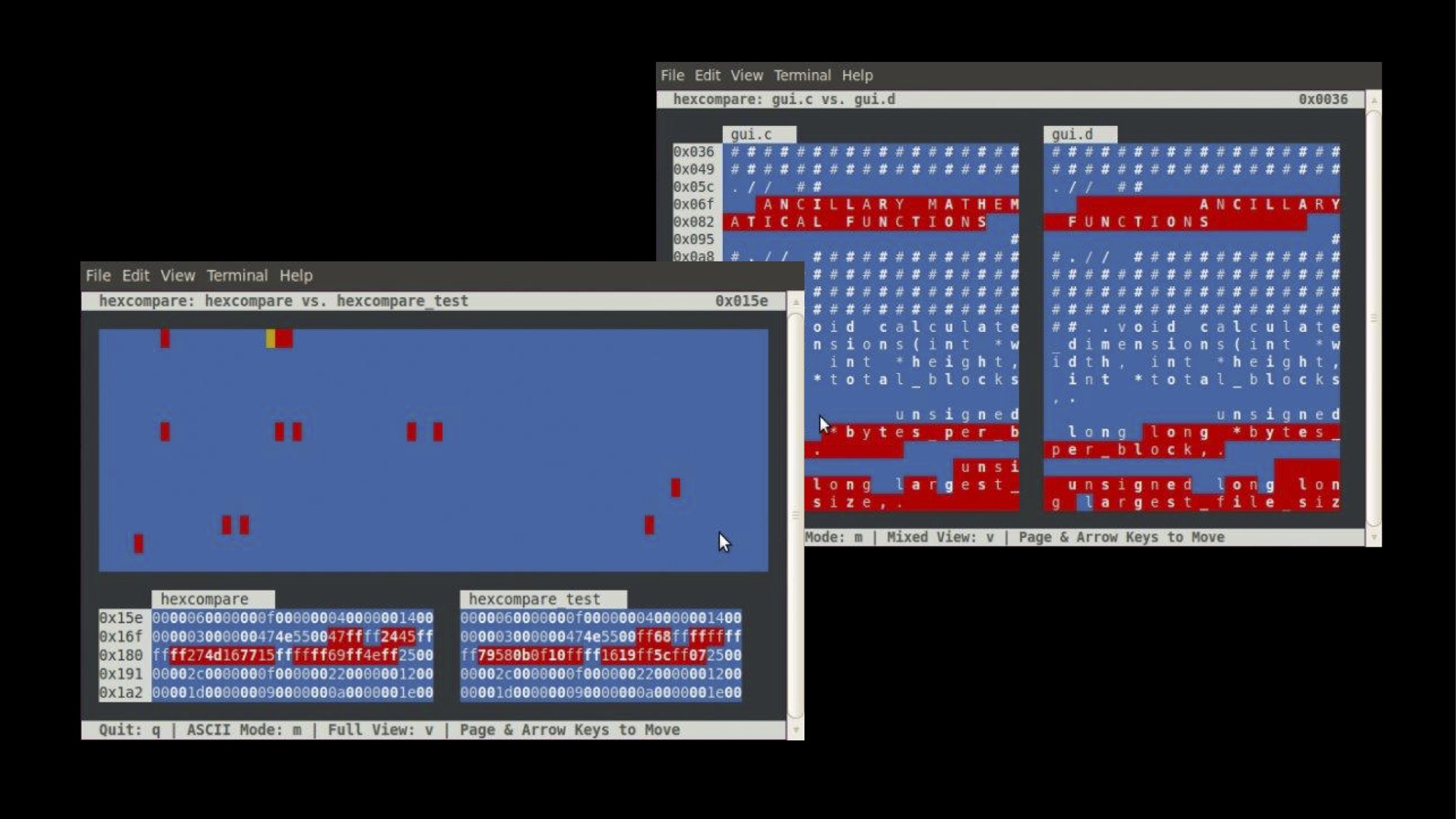 Hexcompare interface