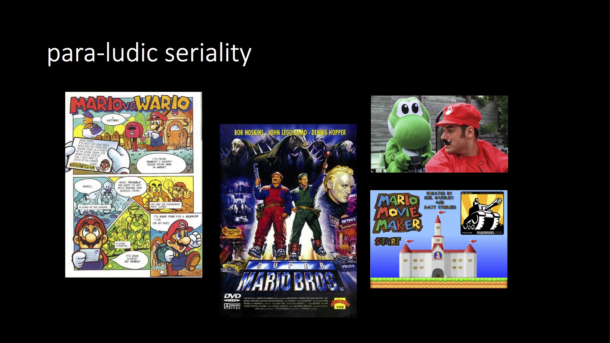 Para-Ludic Seriality: Collage of Mario Tie-Ins and Crossovers: movies, comics, etc.
