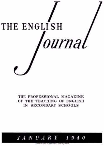 English Journal Cover, January 1940