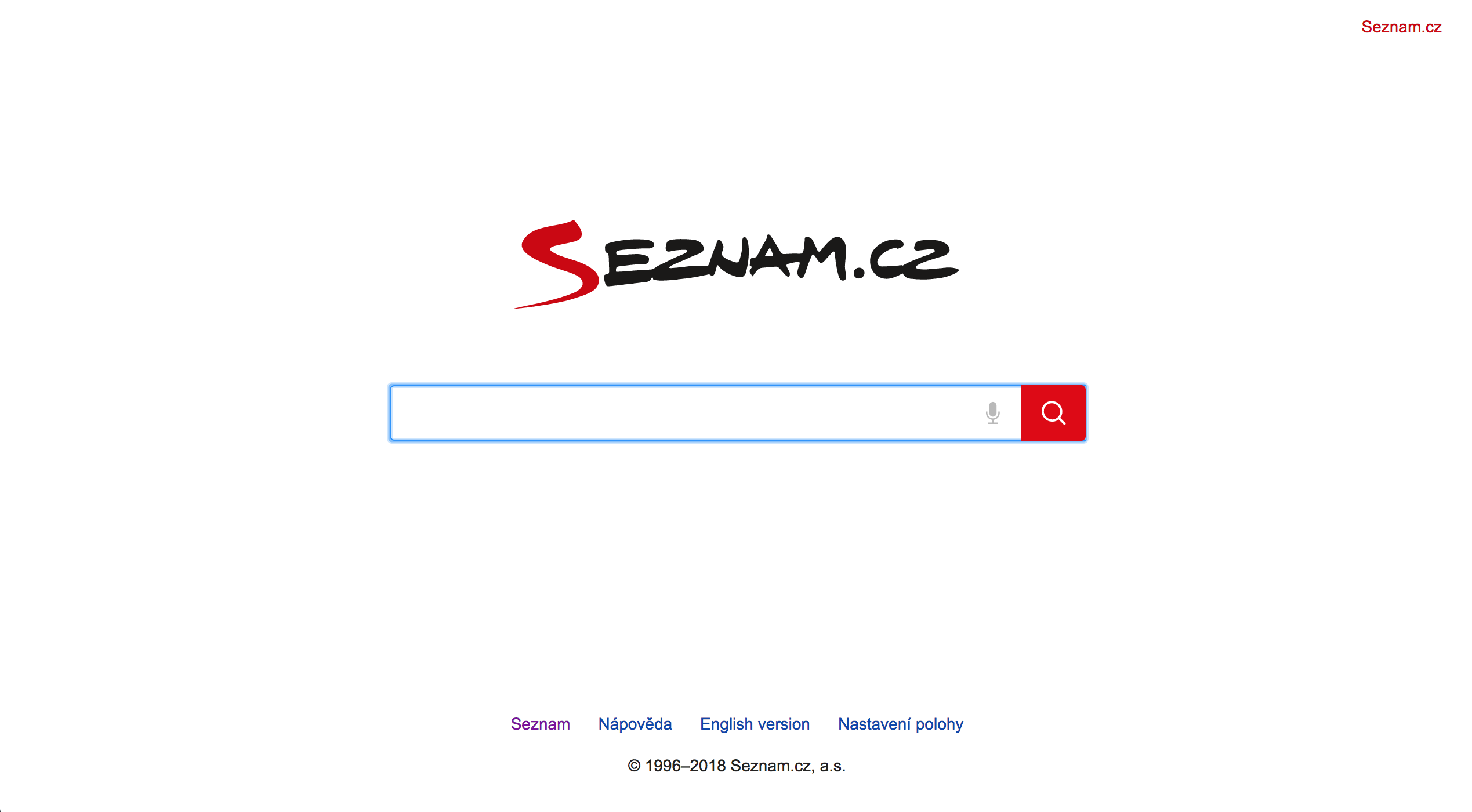 an image of the Seznam search screen