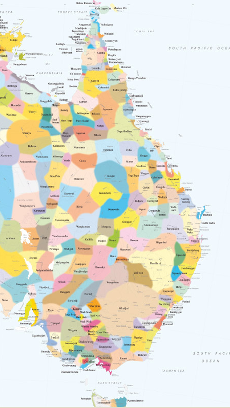 This map of Indigenous Australia, created by Australian Institute of Aboriginal and Torres Straight Islander Studies, shows Wiradjuri Nation having one of the largest territories on the Australian eastern seaboard.