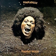the album cover Maggot Brain which was released in 1971. The image is of a woman with everything except her head buried underground and it looks like she is screaming.
