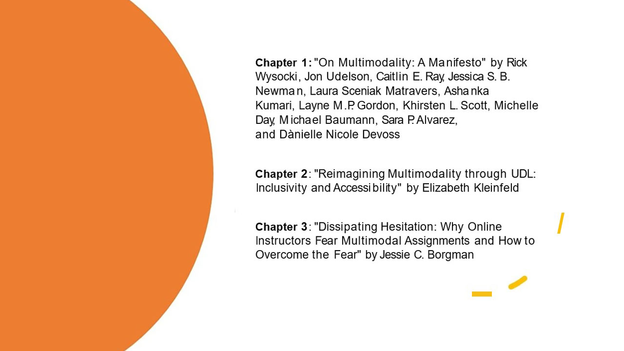 Section One Graphic: list of chapter titles and authors. Click on image to go to textual table of contents.