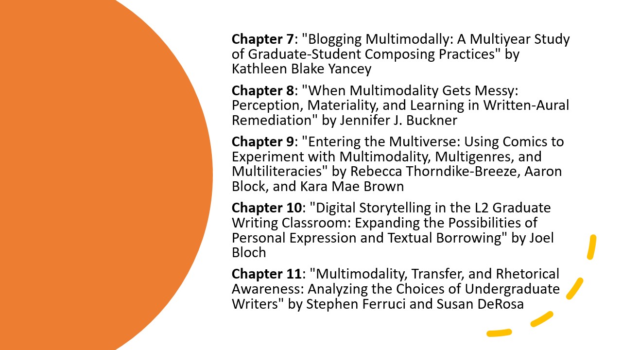 Section Three Graphic: list of chapter titles and authors. Click on image to go to textual table of contents.