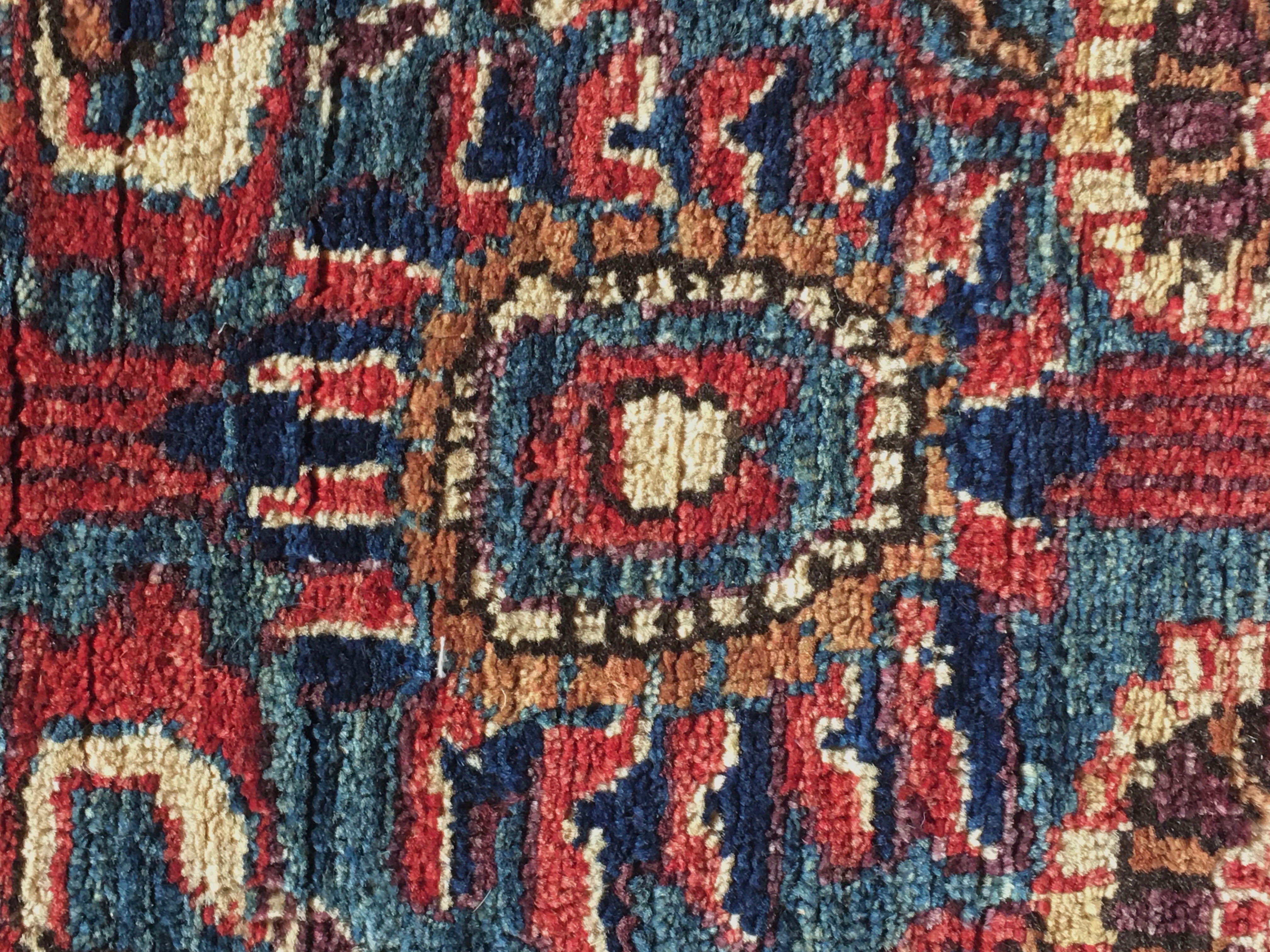 A detail of the center medallion on the rug