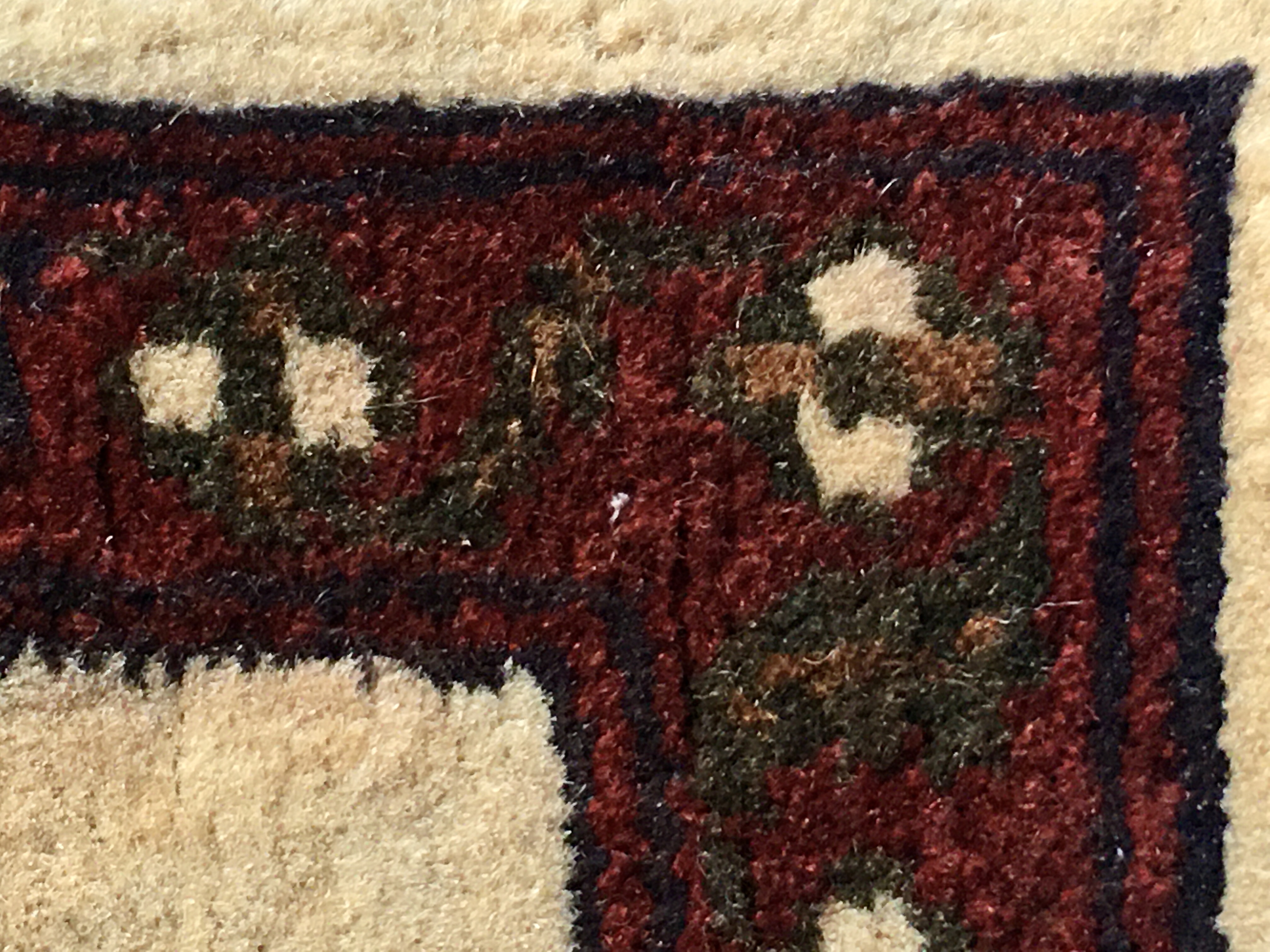 Detail of the rug's corner join