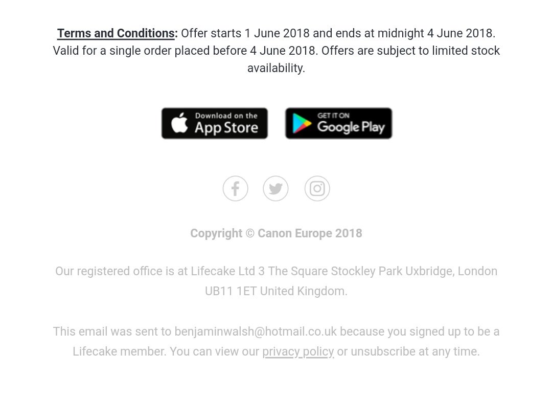 screenshot, where Unsubscribe paragraph is an unmarked link.