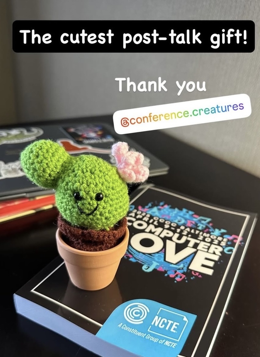 A Conference Creature with the caption: The cutest post-talk gift! Thank you at conference creatures.