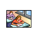 Solitary writers (Source: Microsoft Office Design Gallery)