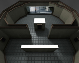 Second generation 3D models of the interior of the CompuObscura. View from above, medium shot. Images created by Jon Elsdon  2004.