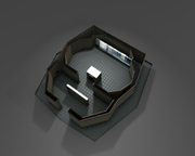 Second generation 3D models of the interior of the CompuObscura. View from above, long shot. Images created by Jon Elsdon  2004. 